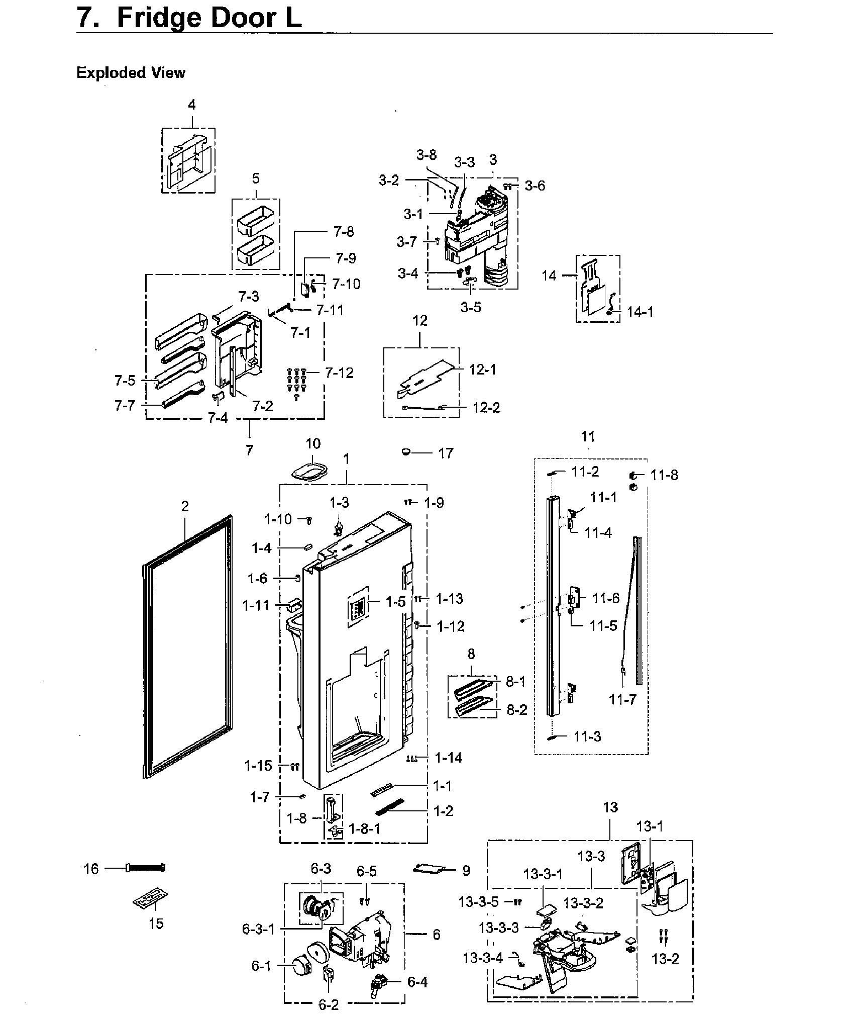 Fridge Door Lt Diagram and Parts List for RF24J9960S4 AA-0004 Samsung Refrigerator