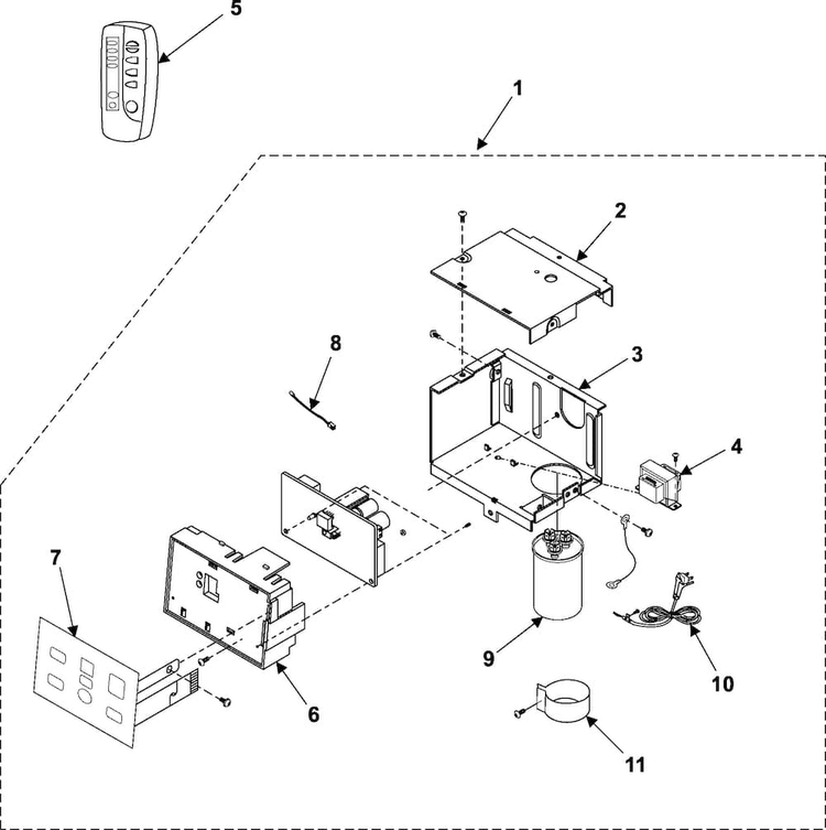 Control Assembly Diagram and Parts List for AW109AB XAA Samsung Air Conditioner