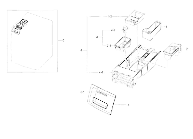 Drawer Diagram and Parts List for WF56H9100AW A2-0000 Samsung Washer