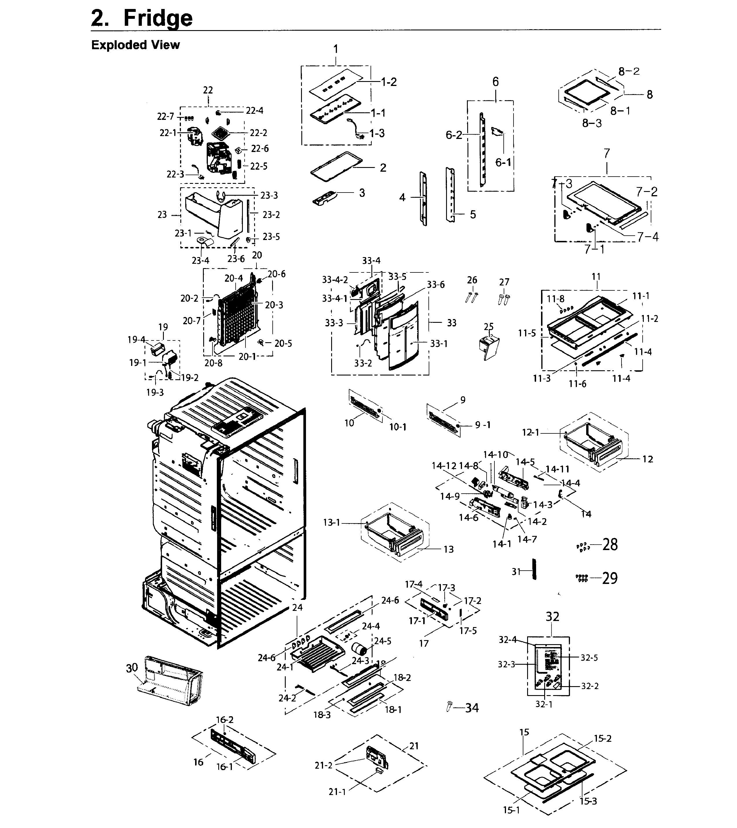 Fridge Diagram and Parts List for RF26J7500BC AA-0000 Samsung Refrigerator