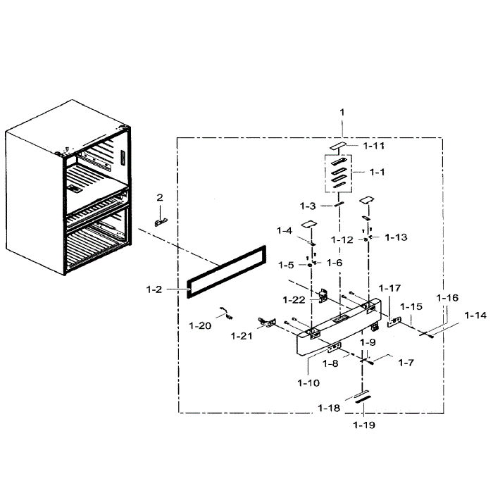 Flexzone Door Diagram and Parts List for RF31FMEDBWW AA-01 Samsung Refrigerator