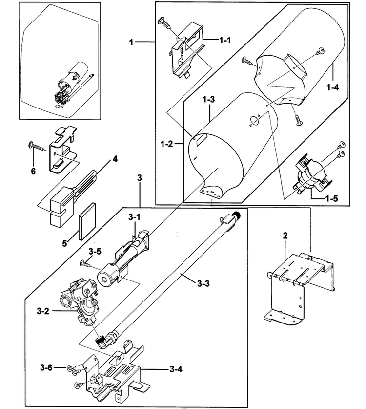 Heater Assy Diagram and Parts List for DV317AGS XAA-0000 Samsung Dryer