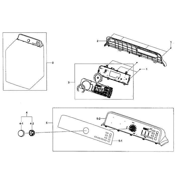 Control Panel Diagram and Parts List for DV456GWHDWR AA-01 Samsung Dryer