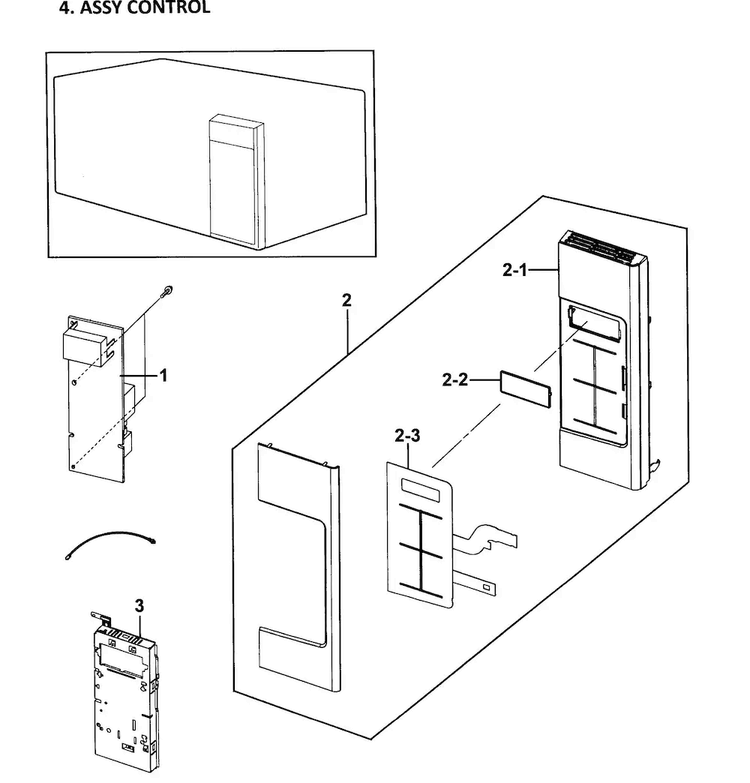 Control Panel Diagram and Parts List for 40185059210  Kenmore Microwave