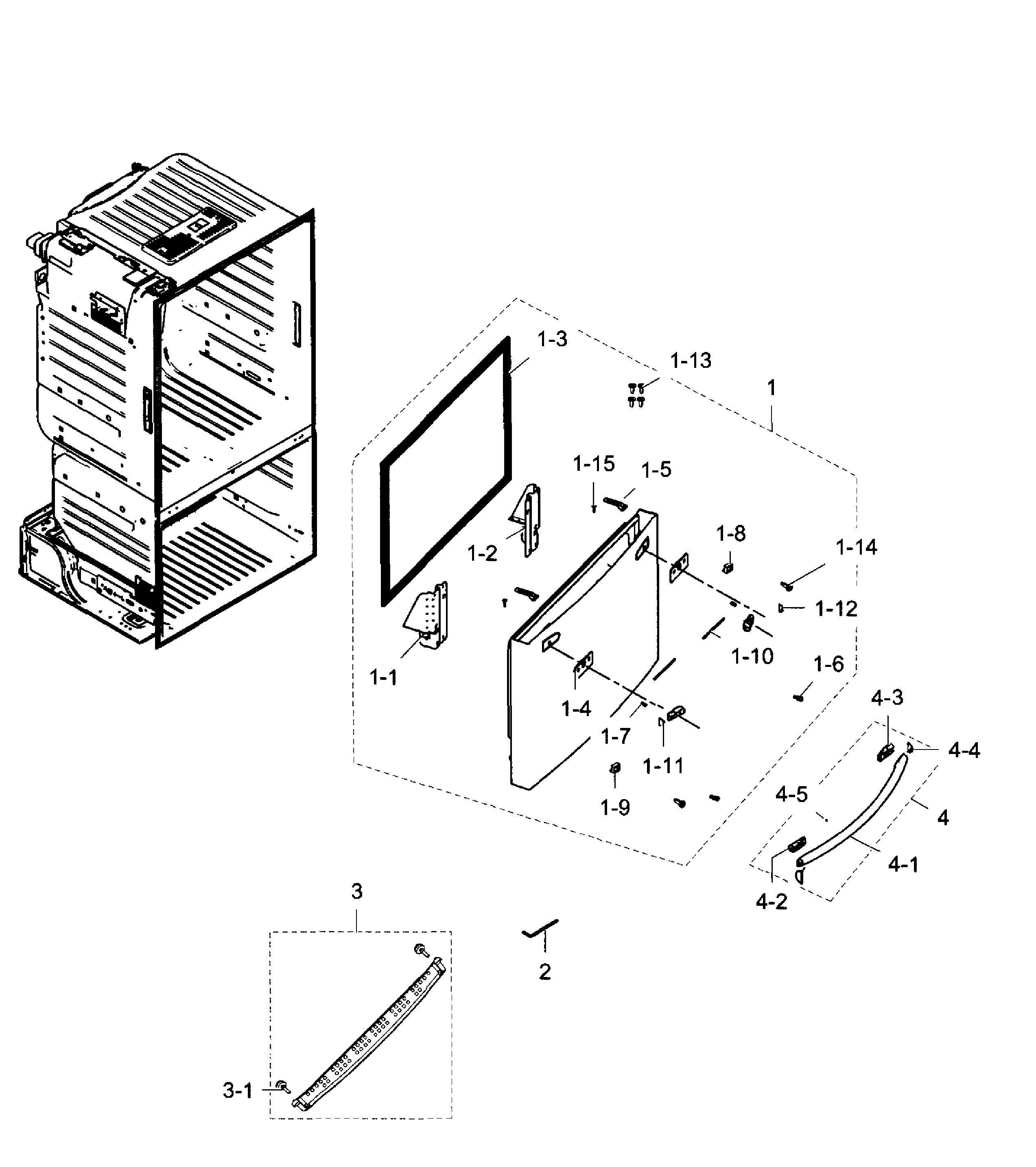 Freezer Door Diagram and Parts List for RF28HDEDBSR AA-0007 Samsung Refrigerator
