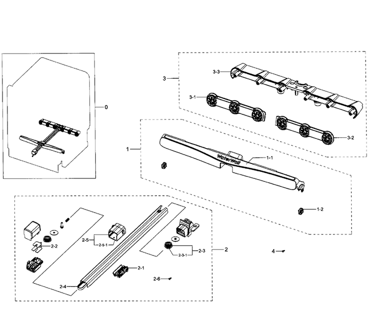 Motion Assy Diagram and Parts List for DW80J7550UW AA-0000 Samsung Dishwasher