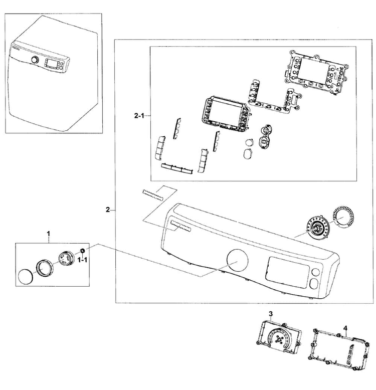 Control Panel Diagram and Parts List for DV520AGP XAA-0004 Samsung Dryer