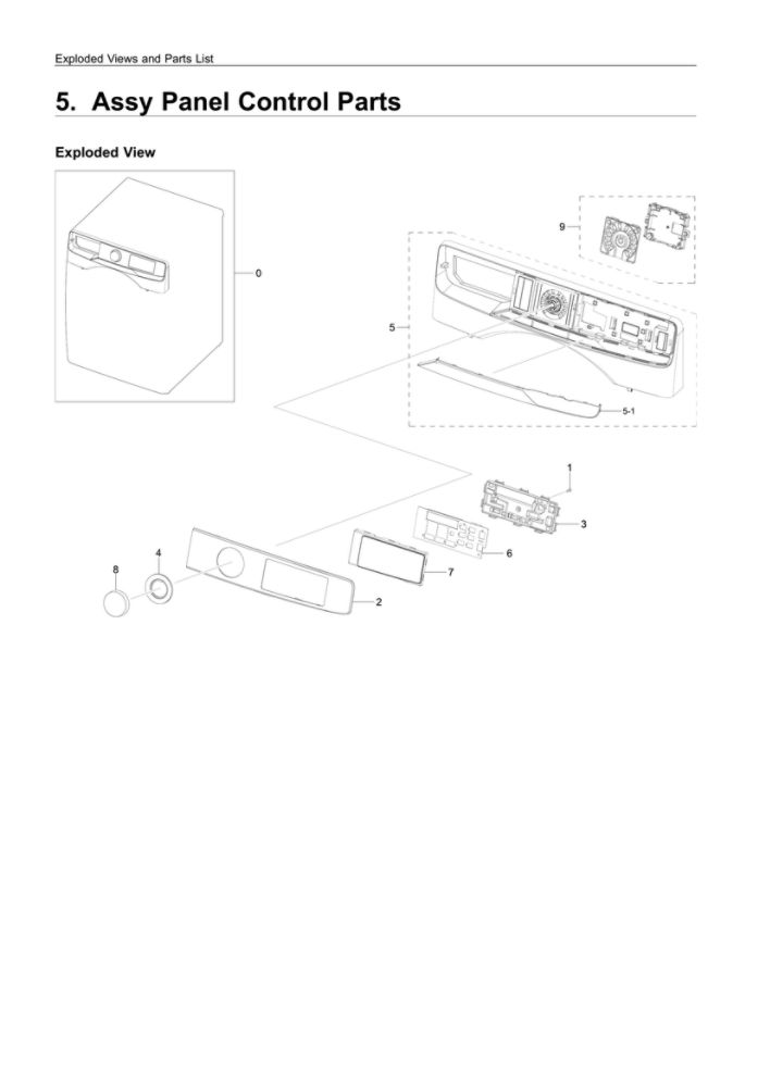 Control Panel Assembly Diagram and Parts List for WF45R6100AC US-02 Samsung Washer