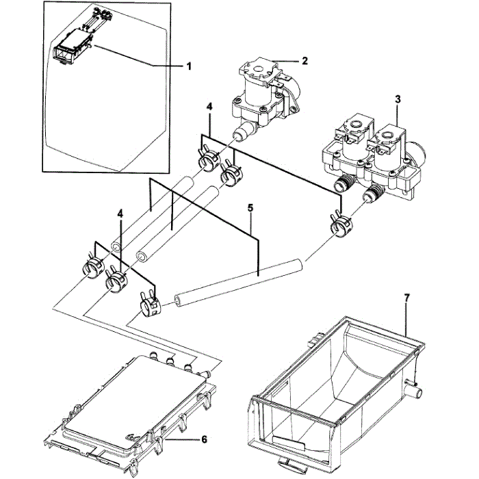 Drawer Housing Diagram and Parts List for WF209ANW XAA-00 Samsung Washer