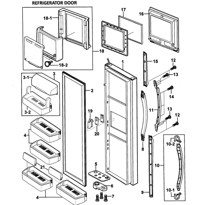 Right Door Diagram and Parts List for RS2578SH XAA-00 Samsung Refrigerator