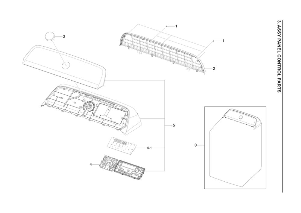 Control Panel Assembly Diagram and Parts List for DVG55A7700V A3-00 Samsung Dryer