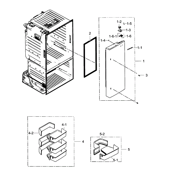 Fridge Door R Diagram and Parts List for RF263BEAESR AA-01 Samsung Refrigerator