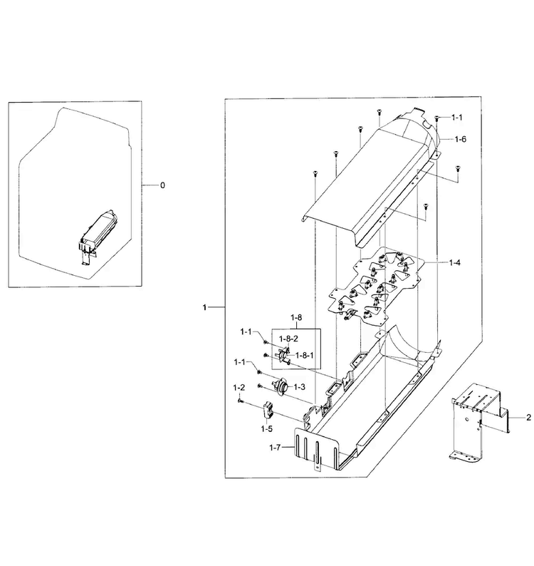 Heater Assy Diagram and Parts List for DV422EWHDWR AA-0001 Samsung Dryer