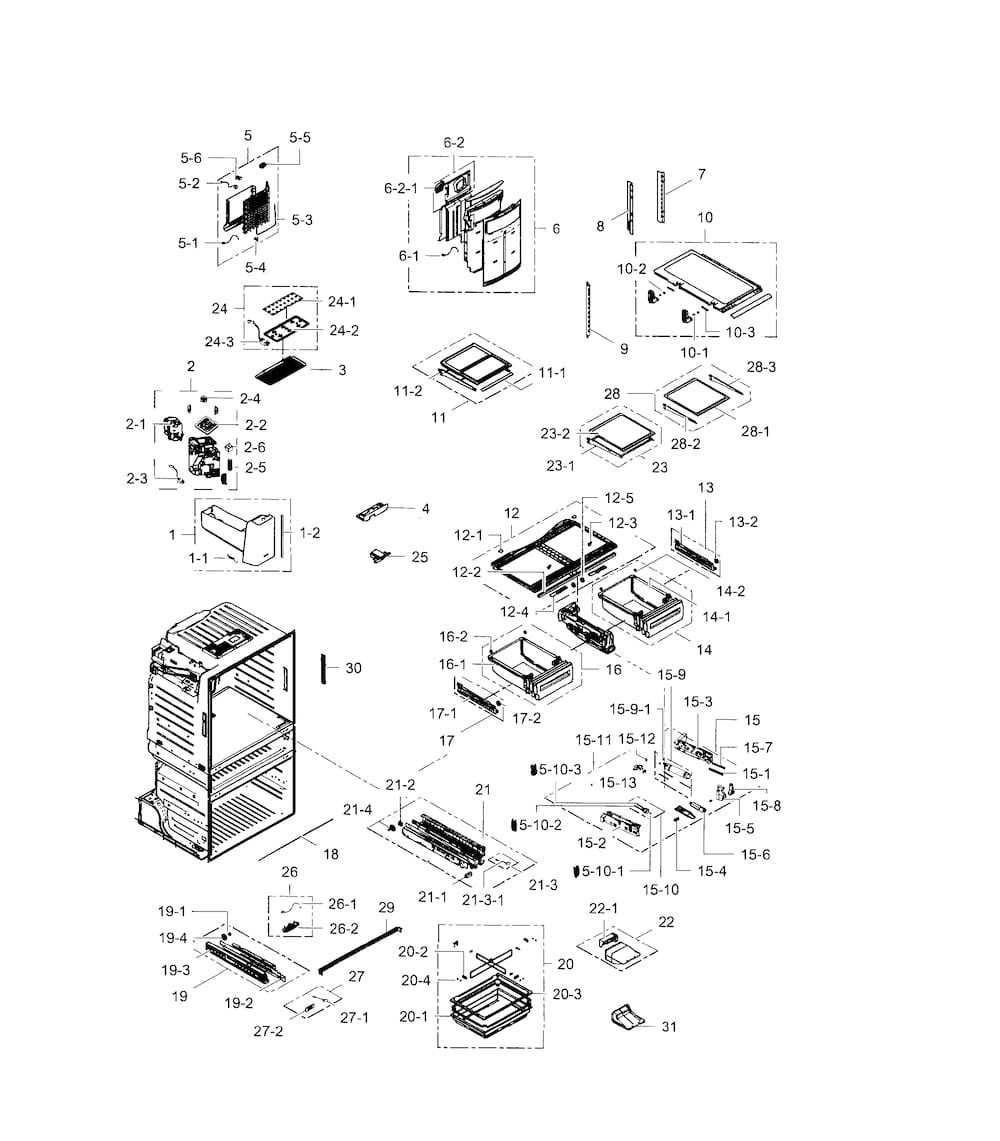 Refrigerator Diagram and Parts List for RF28HMEDBSR AA-0001 Samsung Refrigerator
