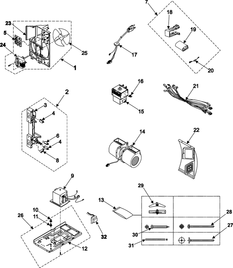 Internal Control/latch Asy/base Diagram and Parts List for SMH7175BE XAA Samsung Microwave