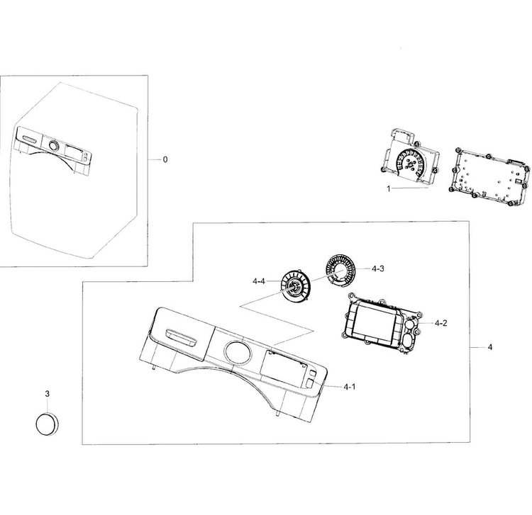 Control Panel Diagram and Parts List for WF45H6100AP A2-0001 Samsung Washer