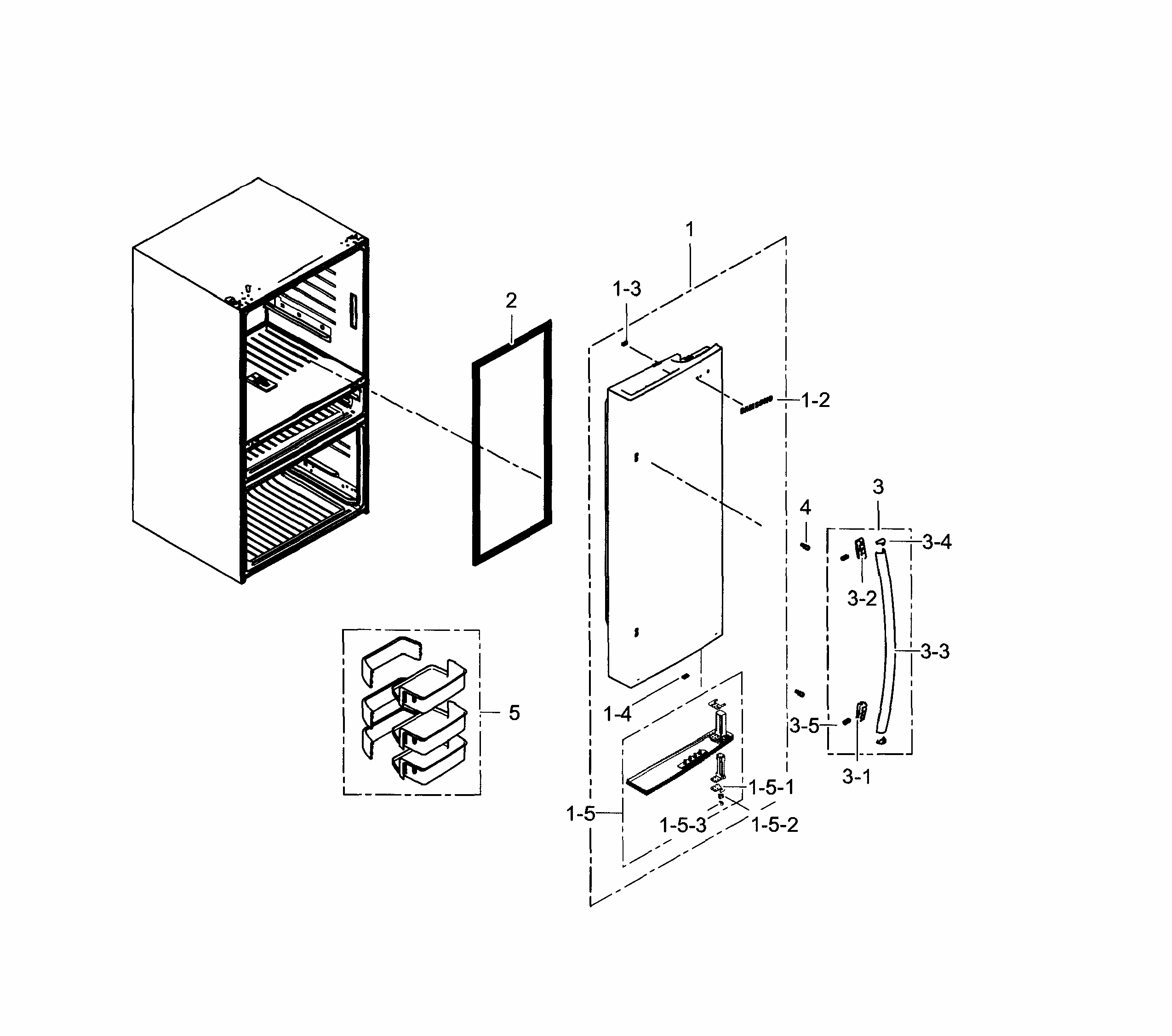 Refrigerator Door R Diagram and Parts List for RF24FSEDBSR AA-0002 Samsung Refrigerator