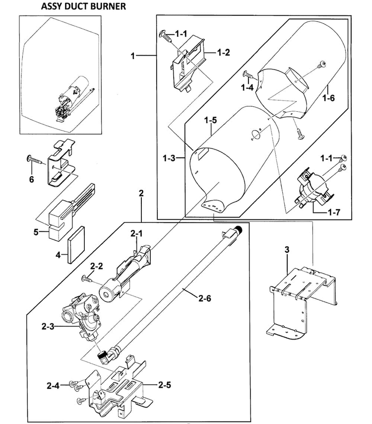 Heater Assy Diagram and Parts List for DV350AGR XAA-0000 Samsung Dryer