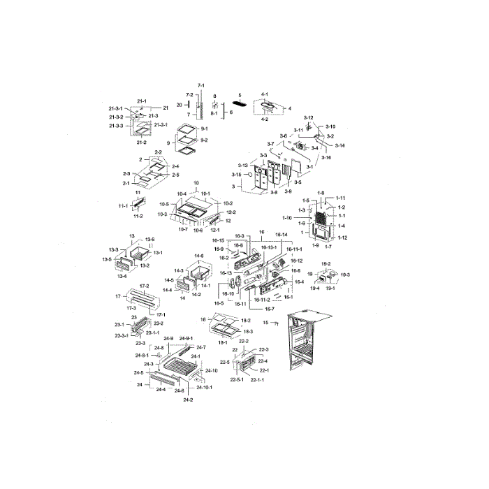 Refrigerator Diagram and Parts List for RFG298HDWP XAA-01 Samsung Refrigerator
