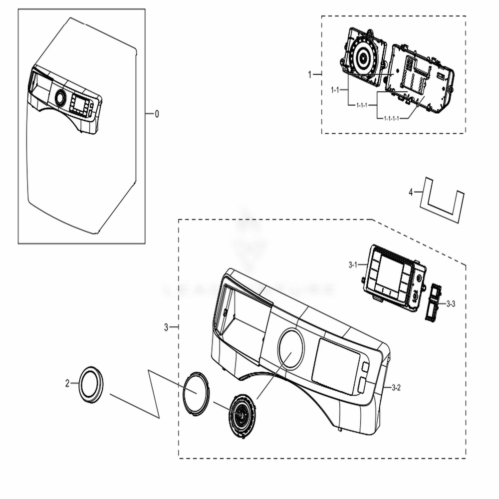 Assembly Panel Control Parts Diagram and Parts List for WF45N5300AW (US)(0000) Samsung Washer