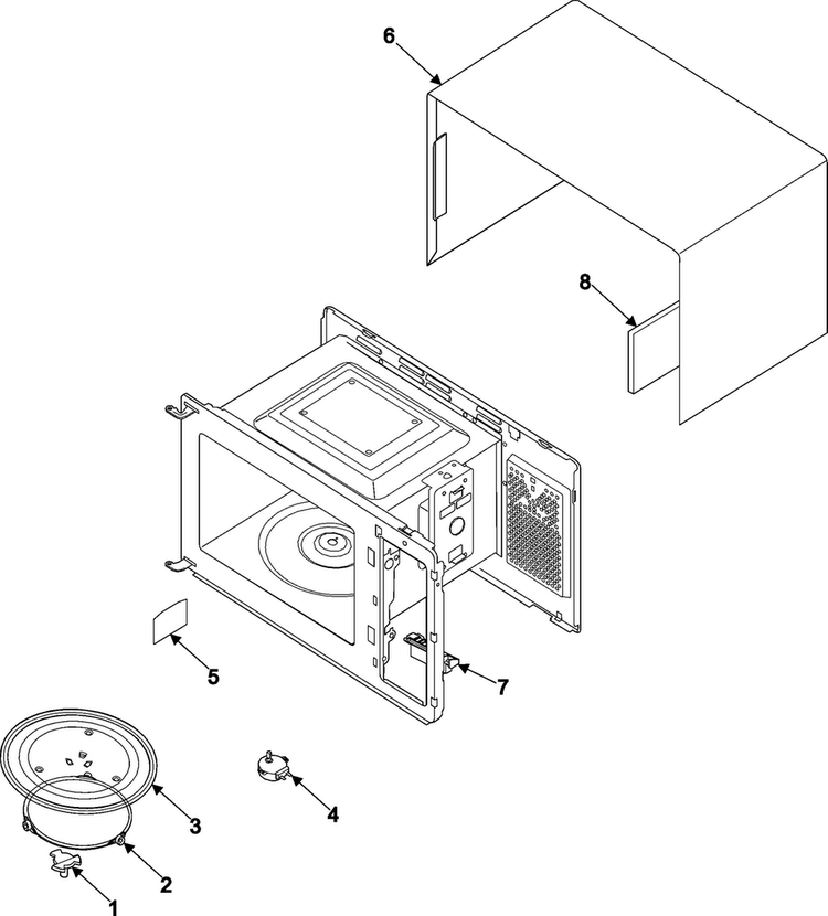 Body/cavity/elements Diagram and Parts List for ME1460SB XAA Samsung Microwave