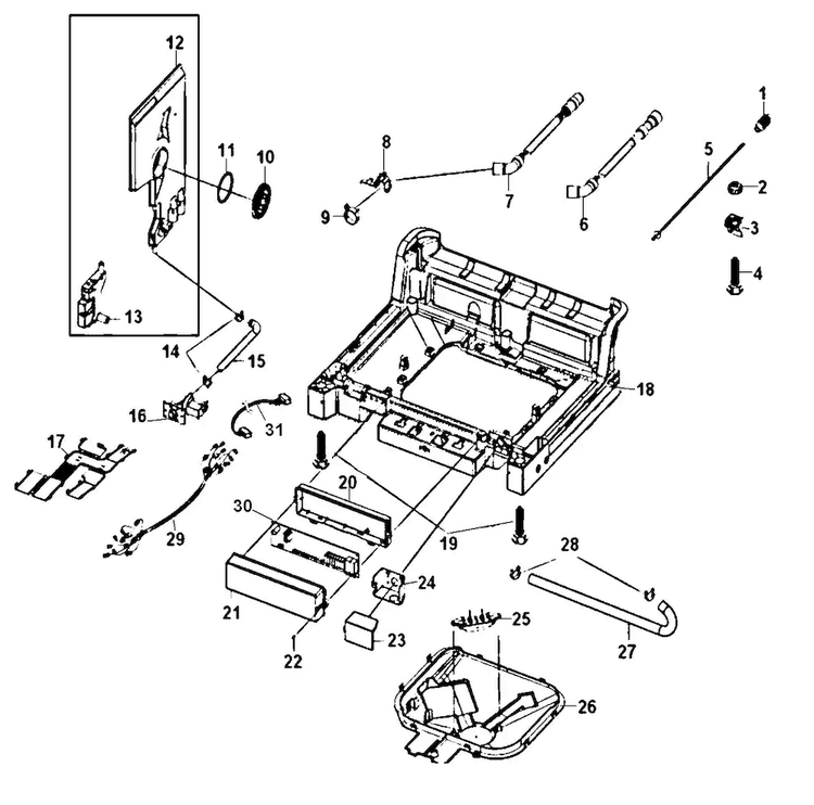 Base Assy Diagram and Parts List for DMT400RHW XAA Samsung Dishwasher