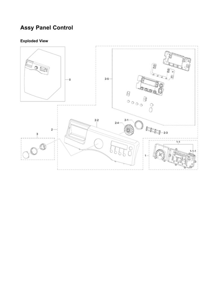 Control Panel Assembly Diagram and Parts List for WF331ANR XAA-02 Samsung Washer