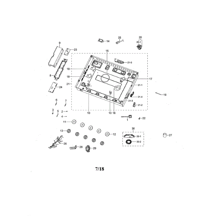 Module / Knobs Diagram and Parts List for NA36N6555TS AA-00 Samsung Cooktop