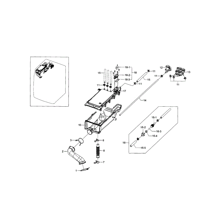 Housing-Drawer Diagram and Parts List for WF448AAW XAA-05 Samsung Washer