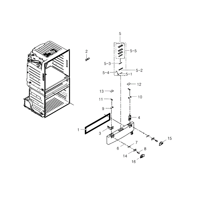 Flexzone Door Diagram and Parts List for RF25HMEDBBC AA-01 Samsung Refrigerator