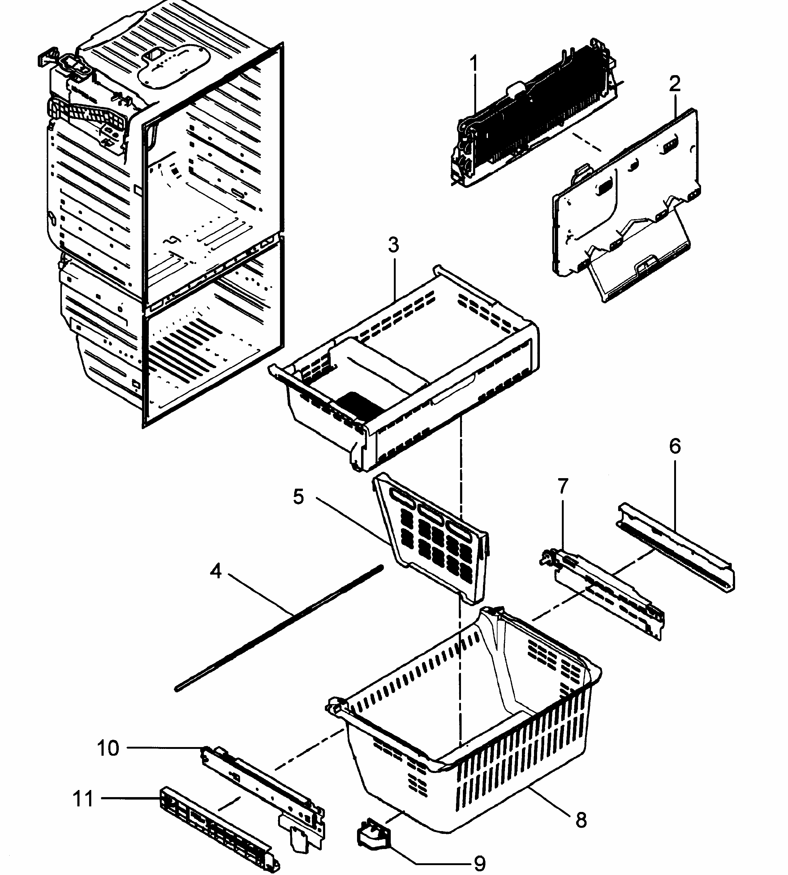 Freezer Diagram and Parts List for RFG298HDBP XAA-0000 Samsung Refrigerator