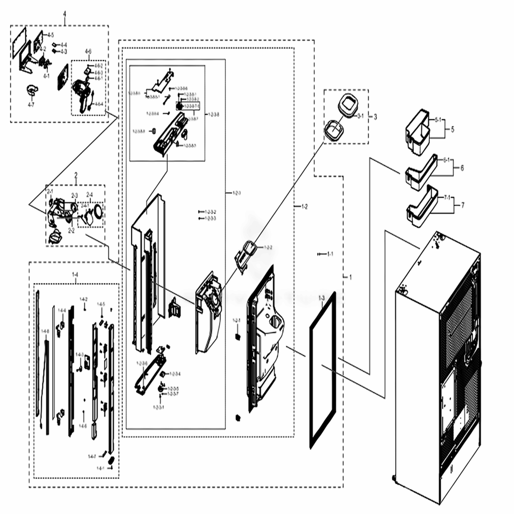 Fridge Door L Diagram and Parts List for RF22K9381SG (AA)(0005) Samsung Refrigerator