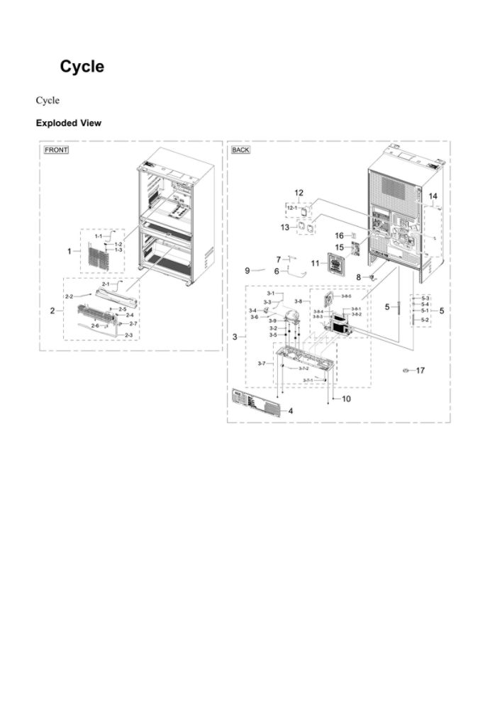 Cycle Parts Diagram and Parts List for RF24BB6200QL AA-00 Samsung Refrigerator