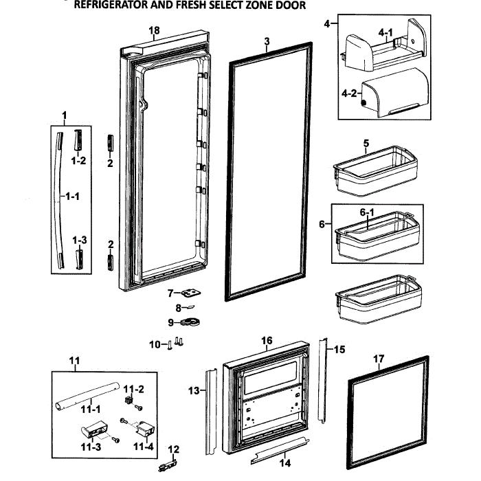 Right Doors Diagram and Parts List for RM257ACRS XAA-00 Samsung Refrigerator