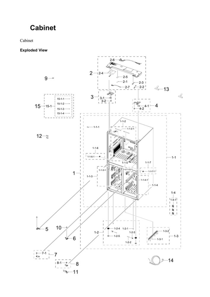Cabinet Parts Diagram and Parts List for RF29A9771SR AA-00 Samsung Refrigerator