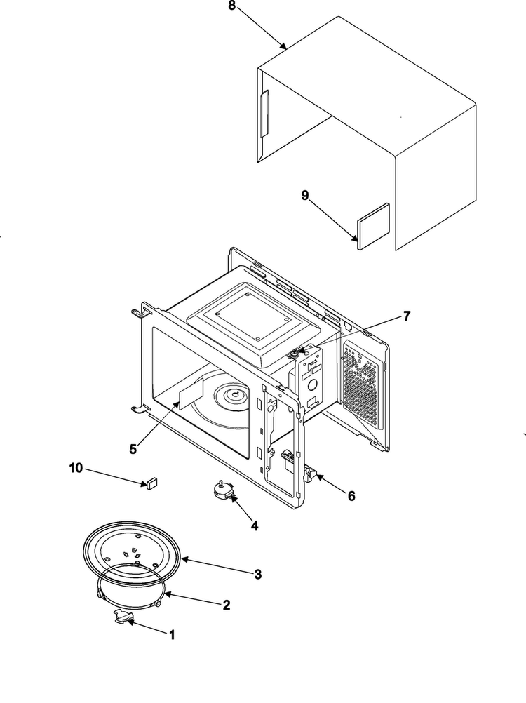 Body/cavity/elements Diagram and Parts List for MW1245BB XAA Samsung Microwave