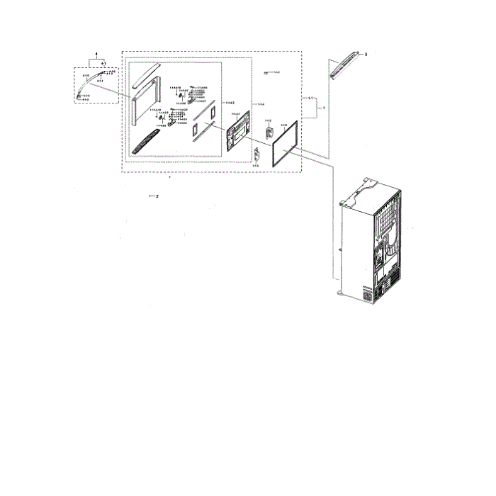 Freezer Door Diagram and Parts List for RF28NHEDBSG AA-00 Samsung Refrigerator