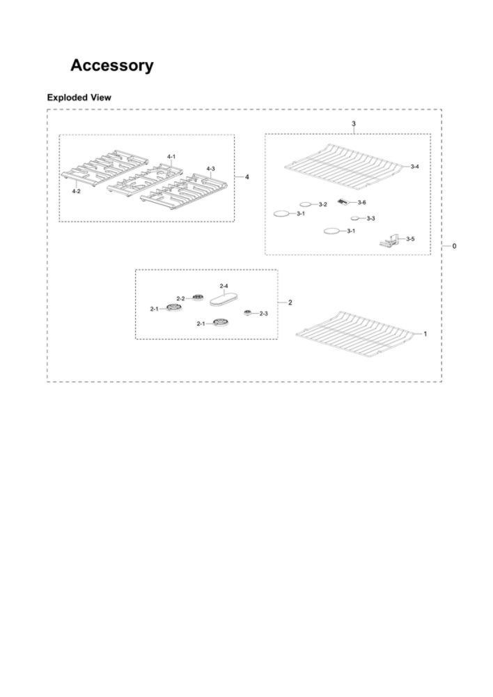 Accessory Diagram and Parts List for NX58M6630SG AA-00 Samsung Range