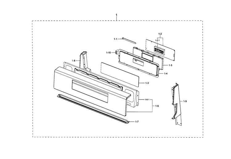 Control Panel Diagram and Parts List for NX583G0VBWW AA-0002 Samsung Range
