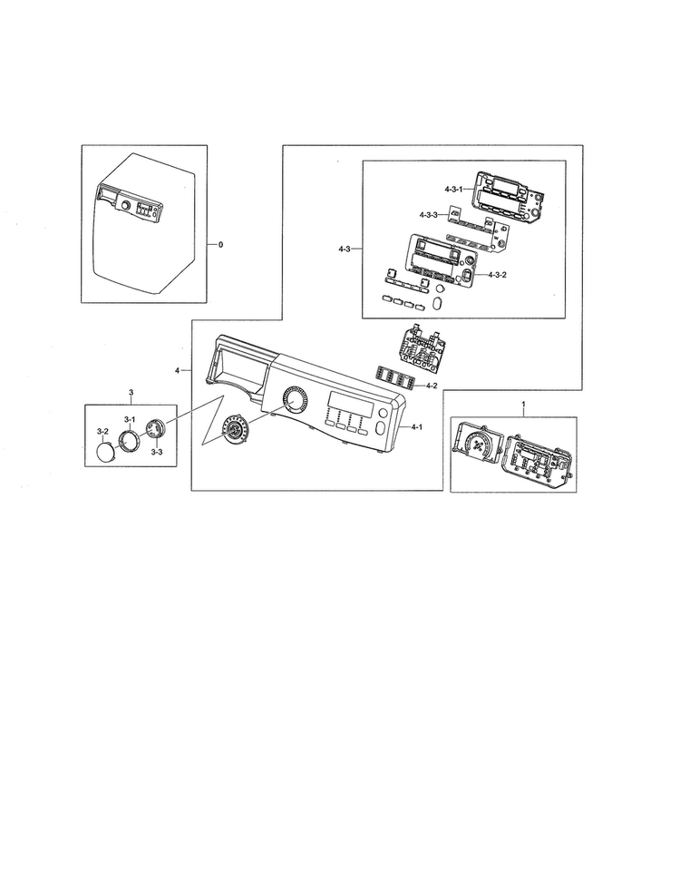 Control Panel Diagram and Parts List for WF461ABW XAA Samsung Washer