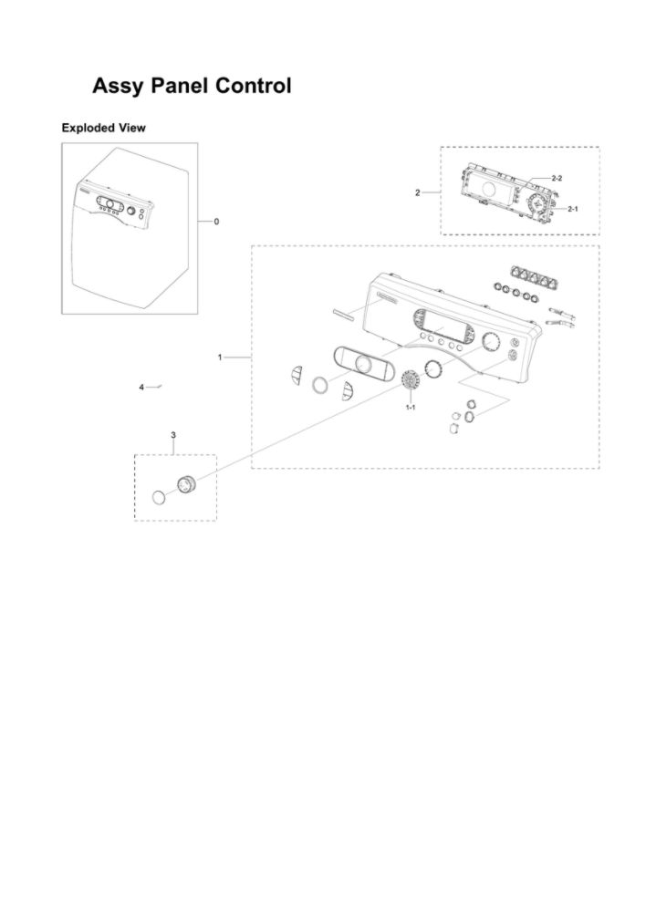 Control Panel Assembly Diagram and Parts List for DV337AGG XAA-01 Samsung Dryer