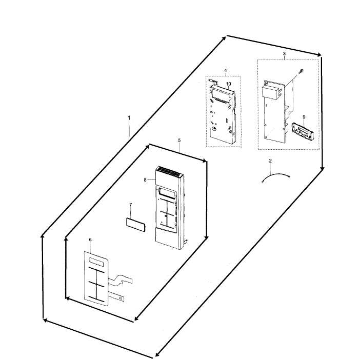 Control Panel Diagram and Parts List for SMH1926W XAA-00 Samsung Microwave