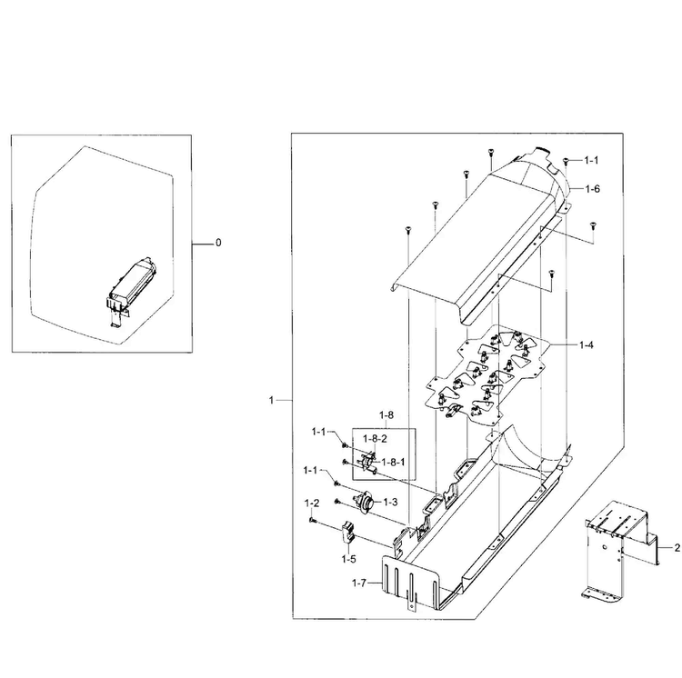 Duct Heater Diagram and Parts List for DV331AER XAA-0002 Samsung Dryer