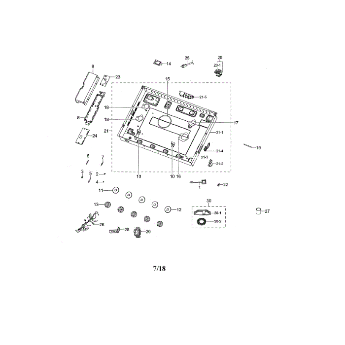 Module / Knobs Diagram and Parts List for NA30N6555TS AA-00 Samsung Cooktop