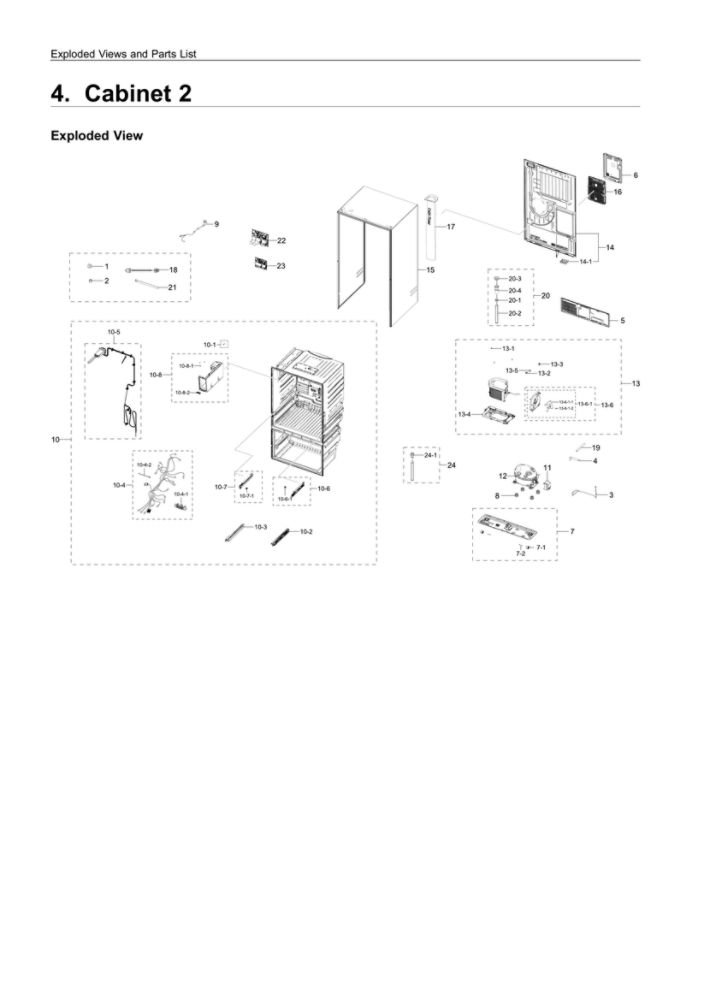 Cabinet 2 Diagram and Parts List for RF28R6221SR AA-00 Samsung Refrigerator