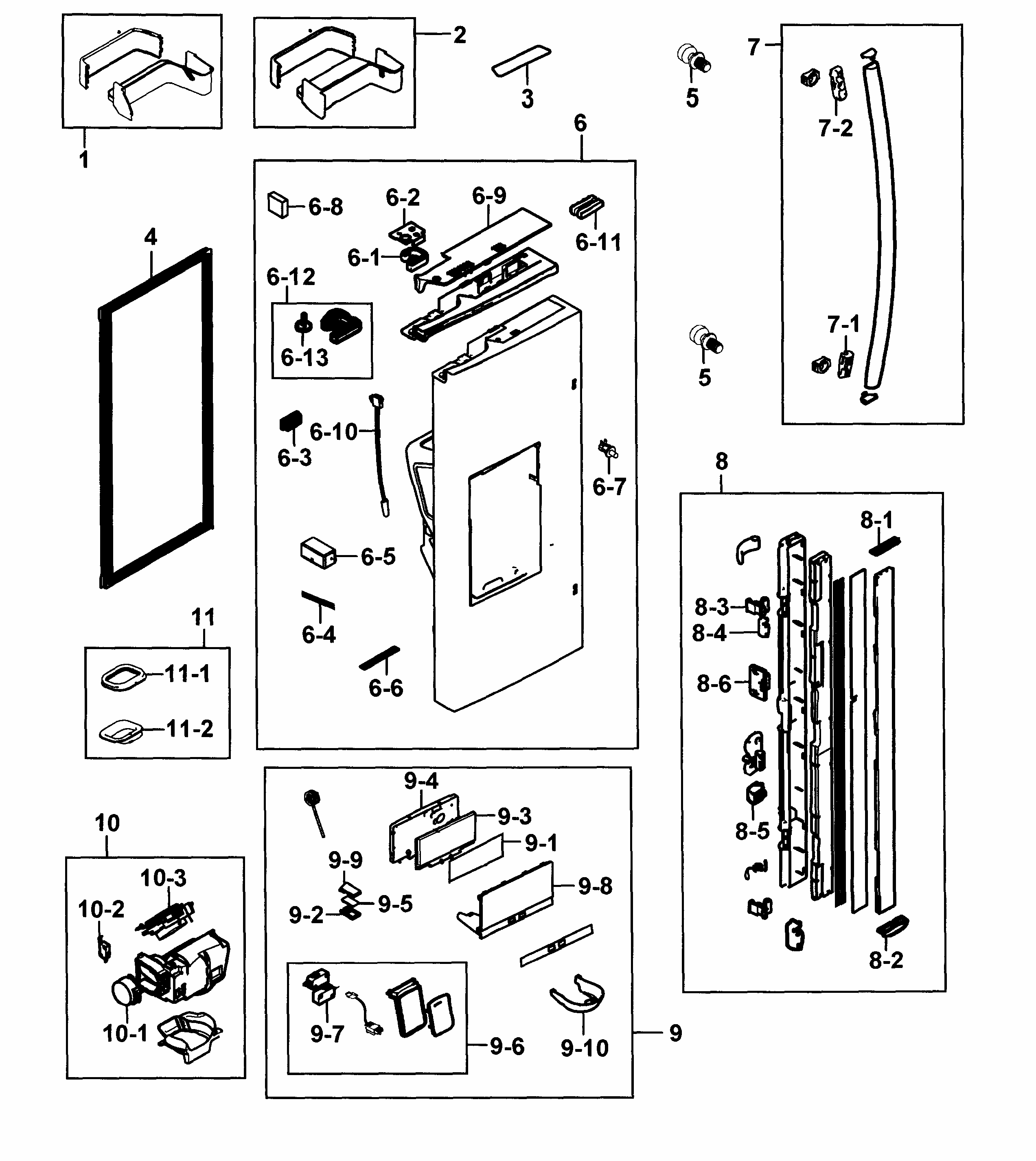 Refrigerator Door L Diagram and Parts List for RF23HCEDBWW AA-0000 Samsung Refrigerator