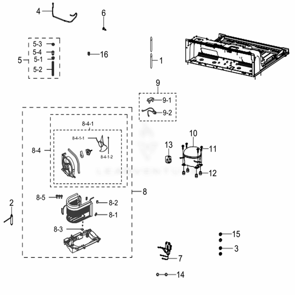 Cycle Diagram and Parts List for RF23J9011SG (AA)(0007) Samsung Refrigerator