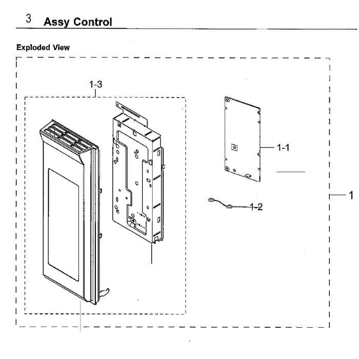 Control Panel Diagram and Parts List for ME21H706MQB AA-01 Samsung Microwave Oven Combo