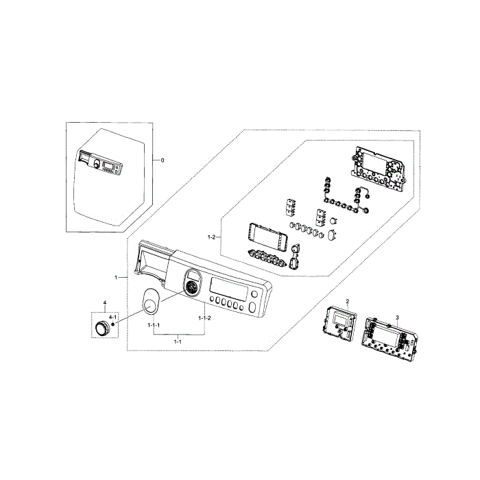 Control Panel Diagram and Parts List for WF448AAP XAA-05 Samsung Washer