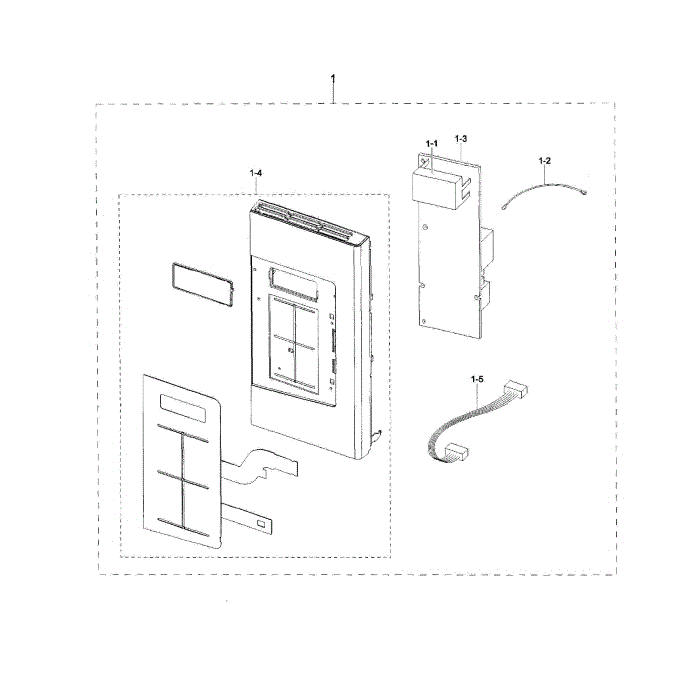 Control Panel Diagram and Parts List for ME17H703SHW AA-00 Samsung Microwave Oven Combo